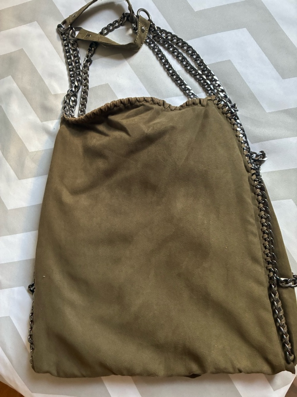 Steve Madden Olive Chain-Trim Tote